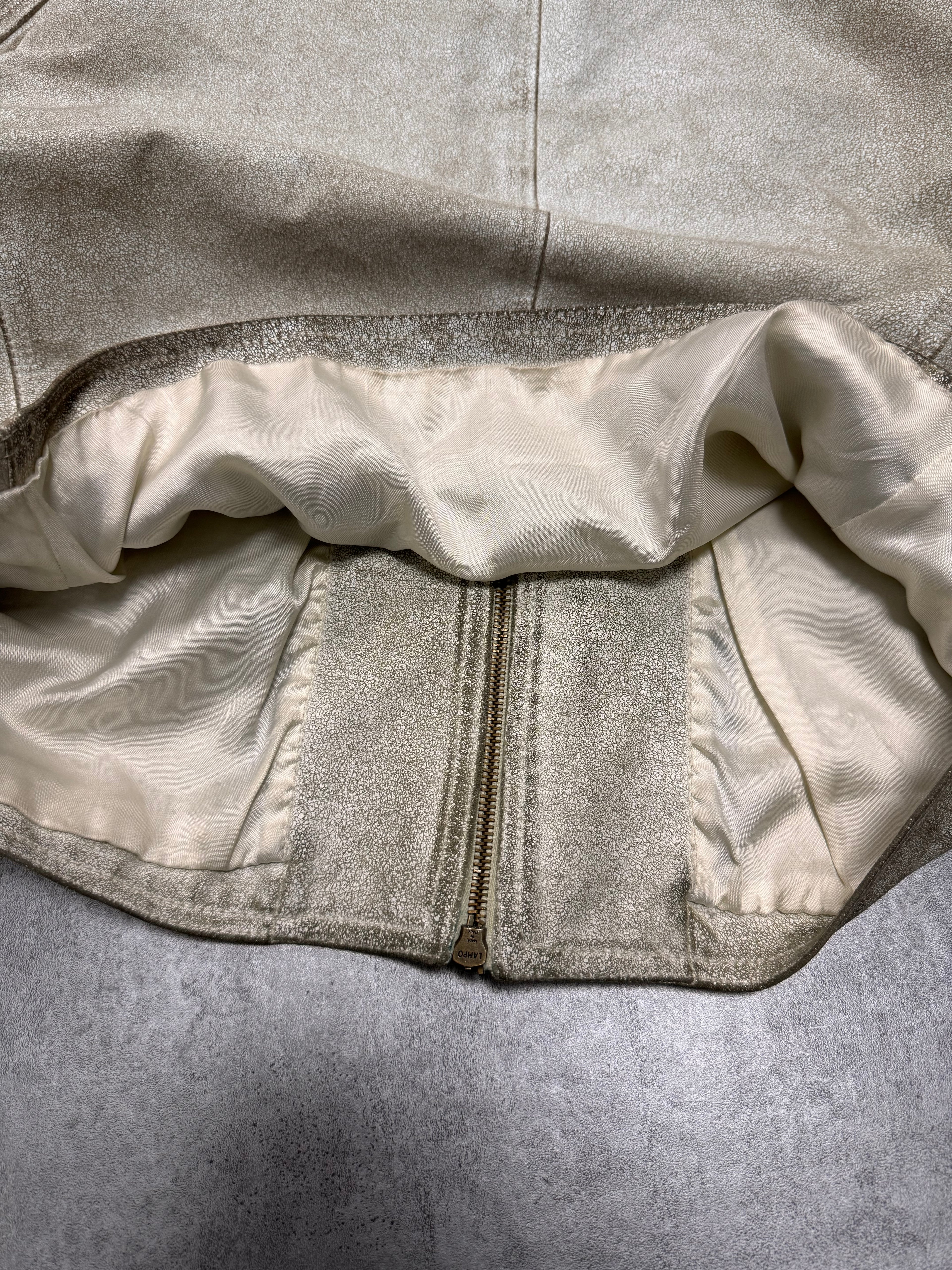 2000 年代 Just Cavalli 短款裂纹皮夹克（M/L）