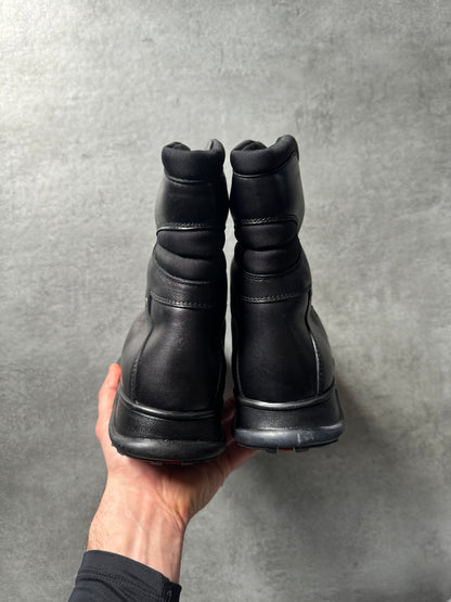 2000s Prada Hiking Black Leather Boots (44) - 6