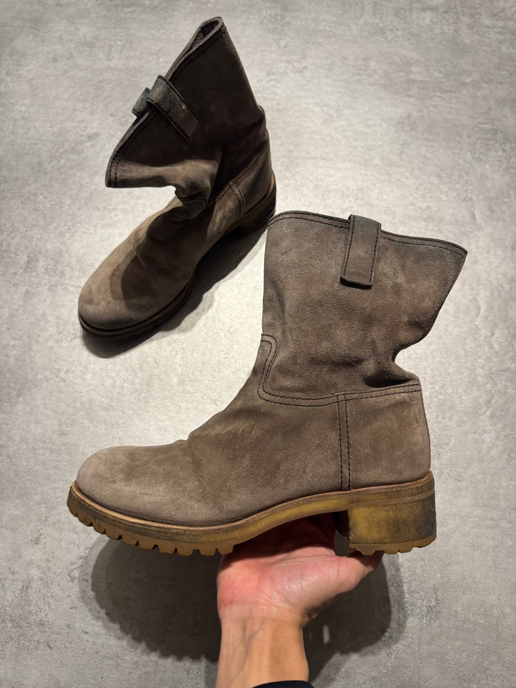 Prada Beige Suede Leather Boots