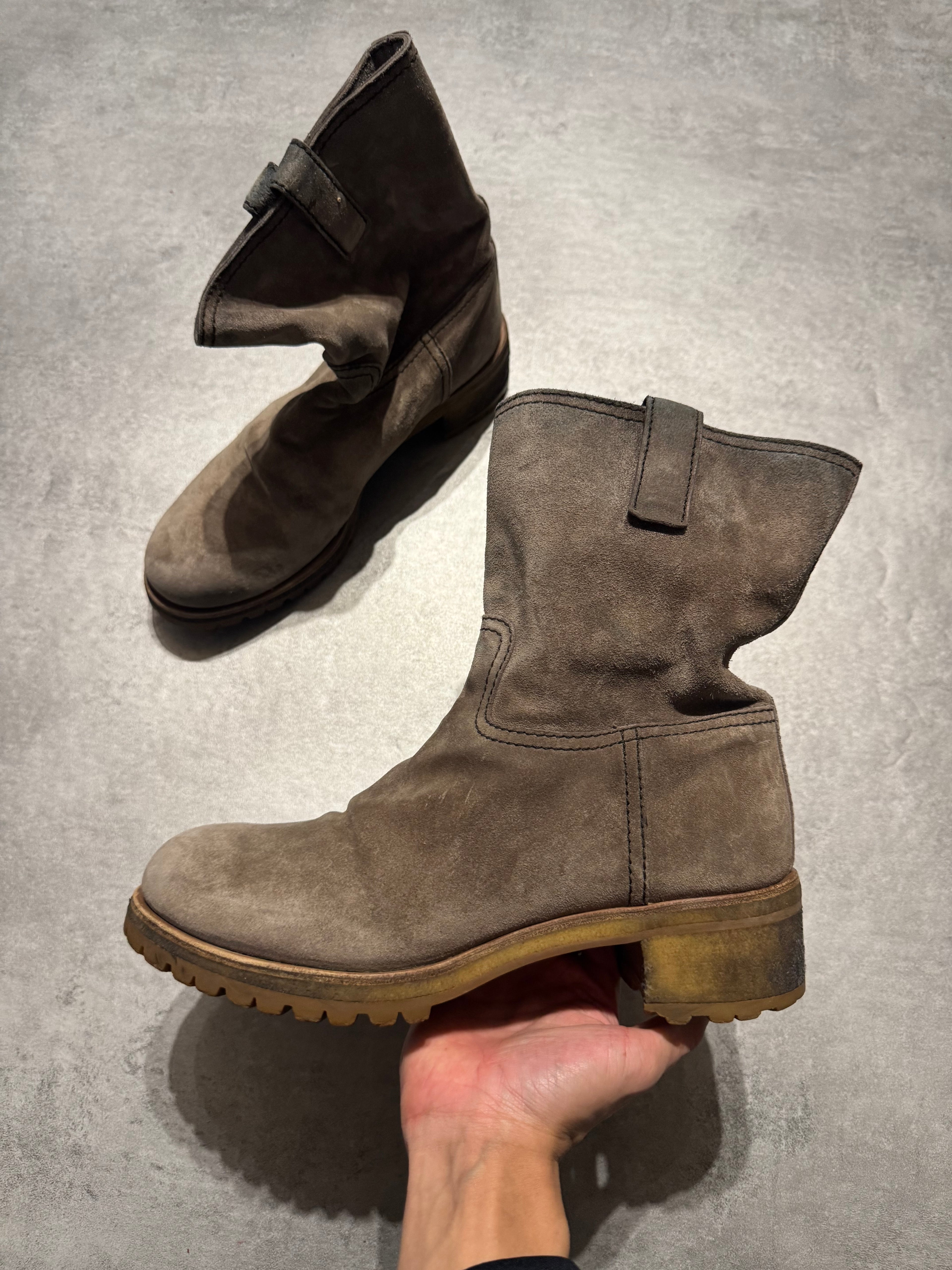 Prada Beige Suede Leather Boots