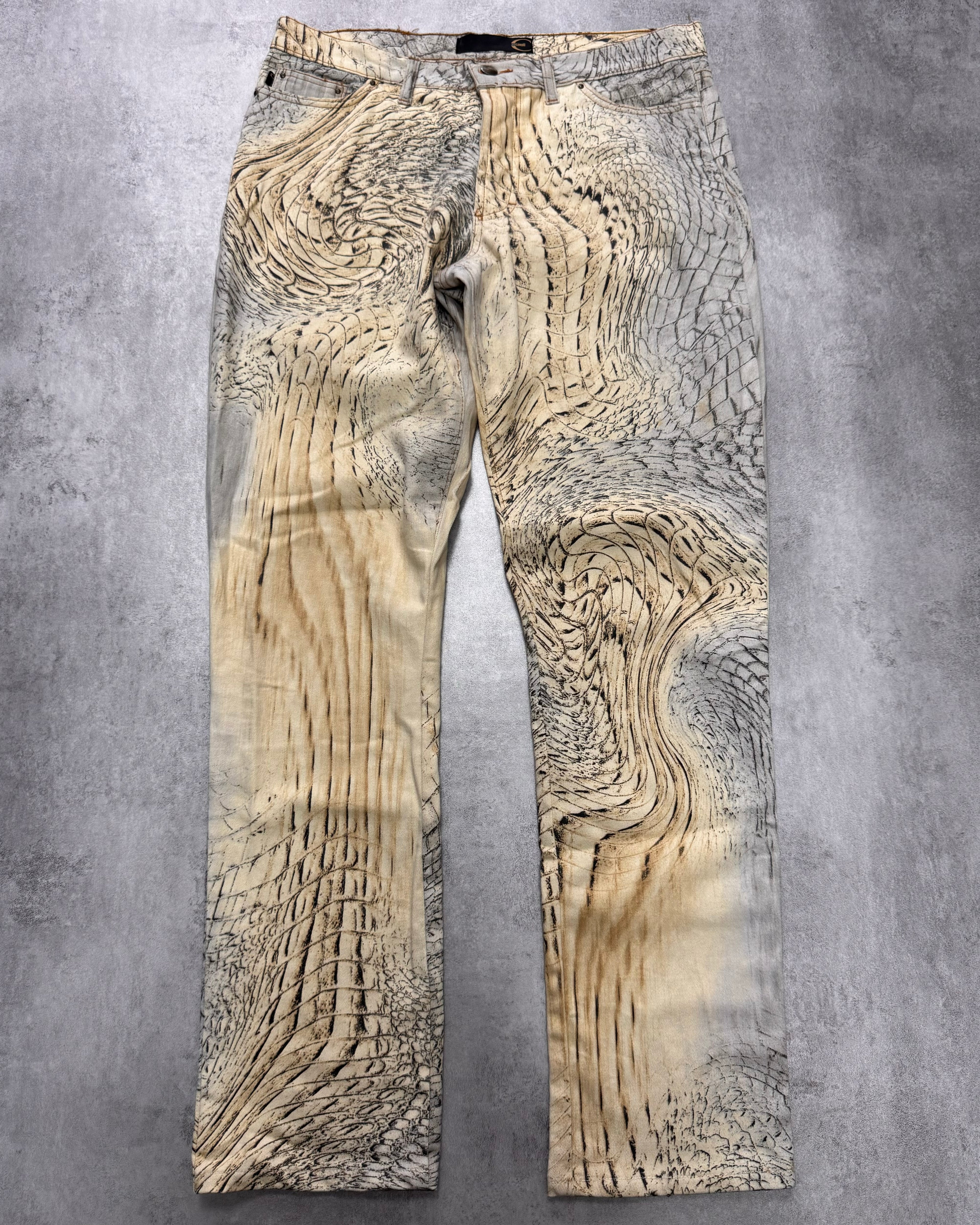 SS2002 Cavalli Crocodile Blue Sky & Sand Pants