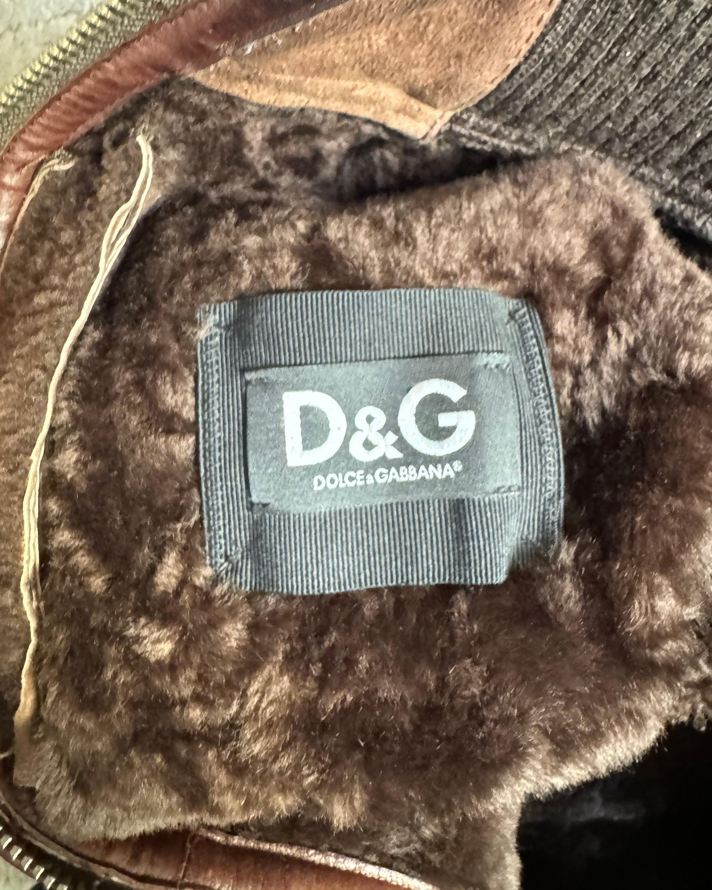 AW03 ドルチェ&amp;ガッバーナ マルチポケット シープスキン カーゴジャケット(M)