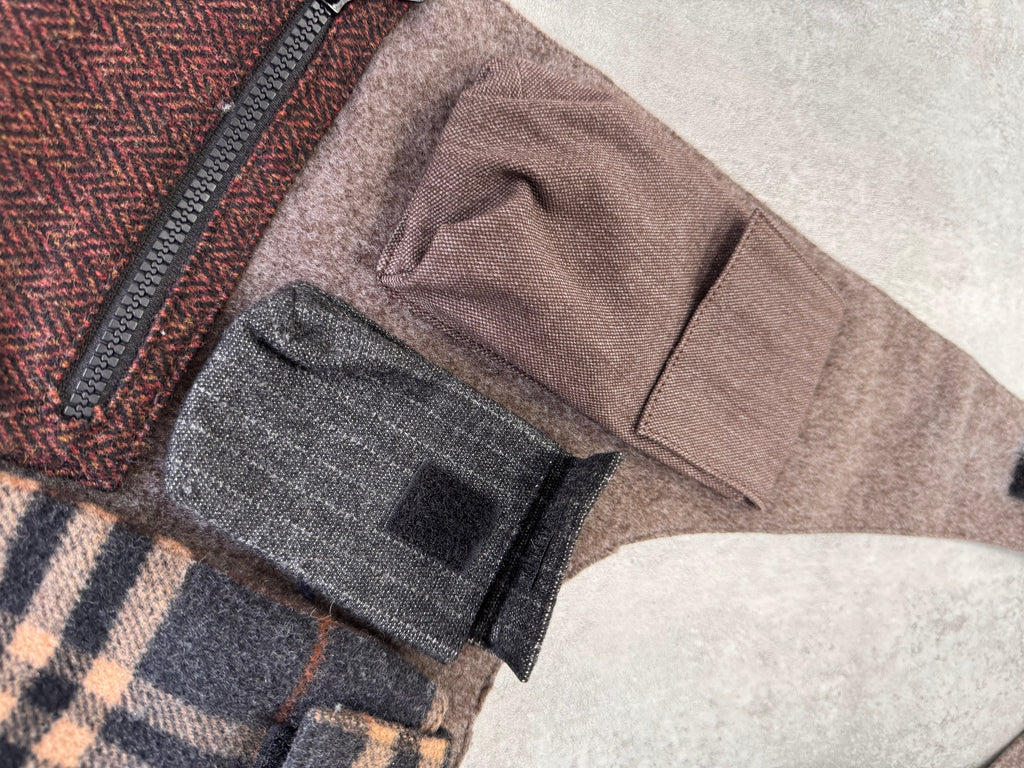 2000s Dolce & Gabbana Multi-Pocket Wool Cross Body Bag