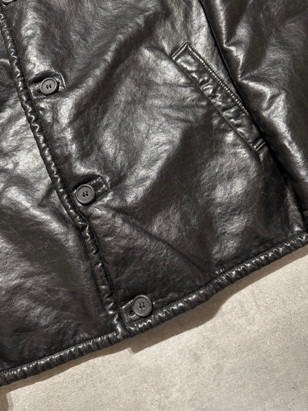2000s Armani Faux Shearling Black Jacket