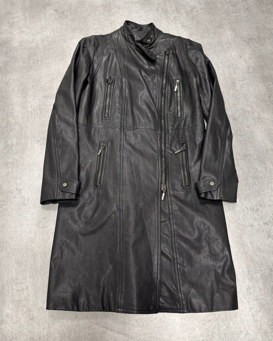 2000s Plein Sud Discreet Leather Trench Coat (XS)