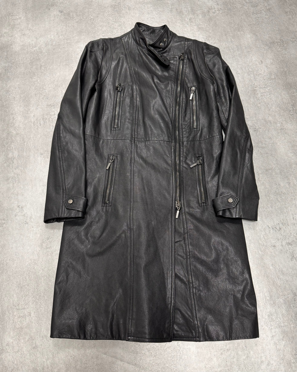 2000s Plein Sud Discreet Leather Trench Coat