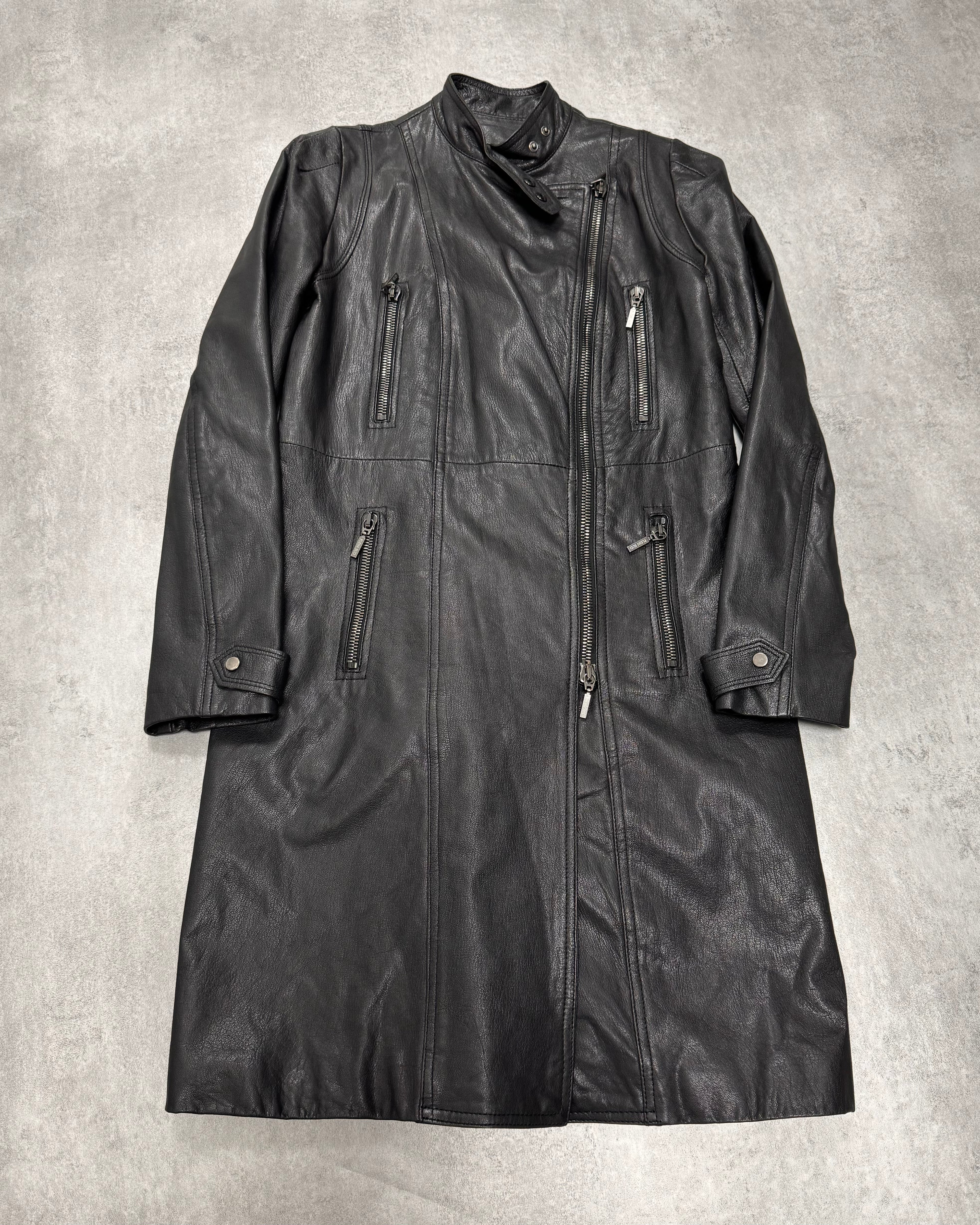 2000s Plein Sud Discreet Leather Trench Coat