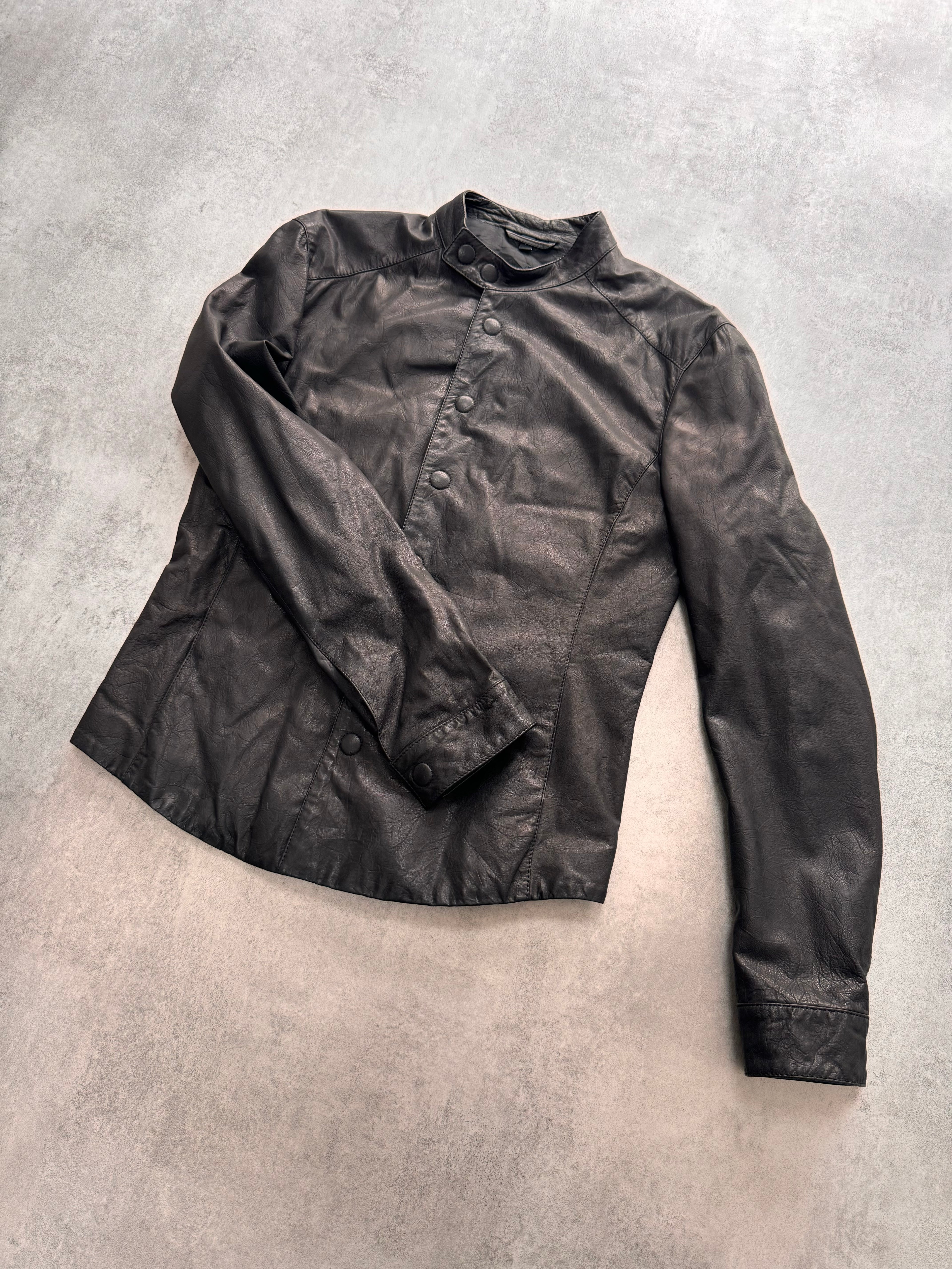 AW2011 Giorgio Armani Black Leather Jacket