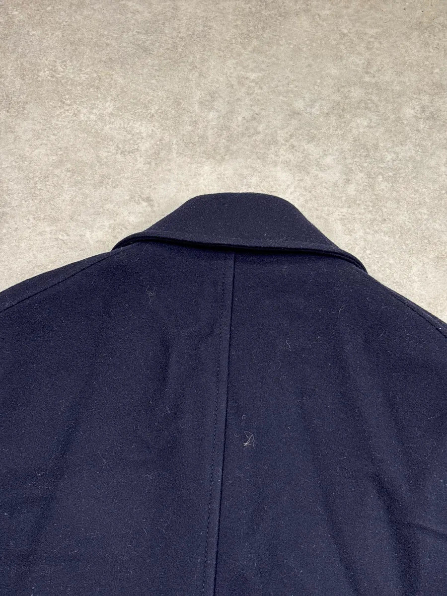 Lagerfeld Dark Navy Wool Double-Breasted Zip Pocket Coat AAYshIMh 8