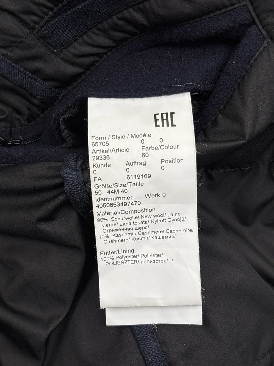 Lagerfeld Dark Navy Wool Double-Breasted Zip Pocket Coat AAYshIMh 10