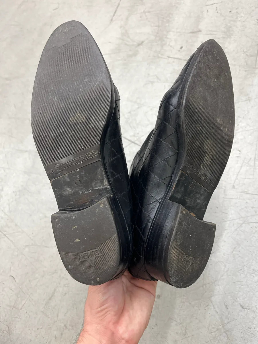 1990s Chanel Full Zip Quilted Black Leather Boots AApcCEuM 6