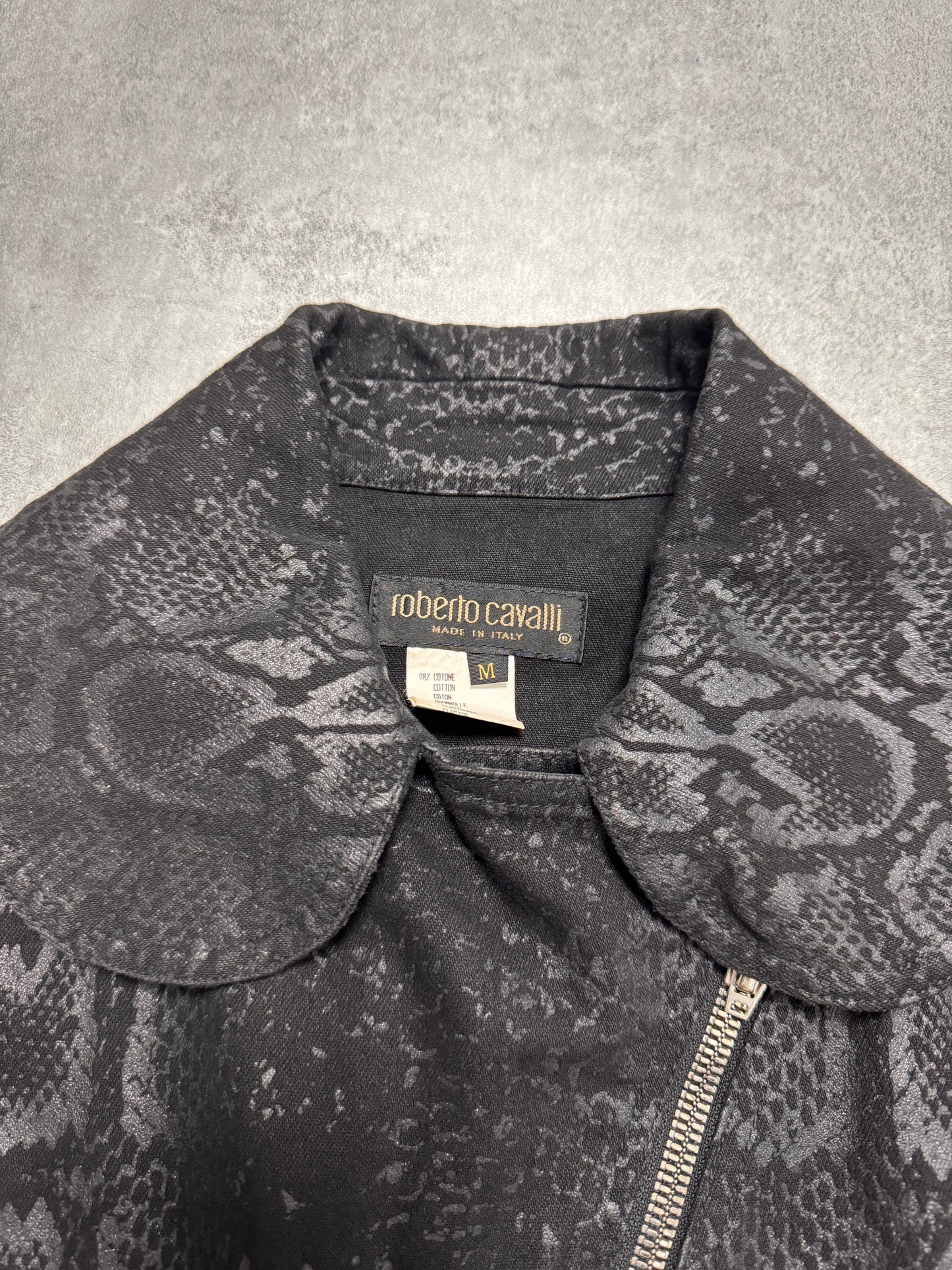 2000s Roberto Cavalli Obscure Python Cropped Jacket (S)