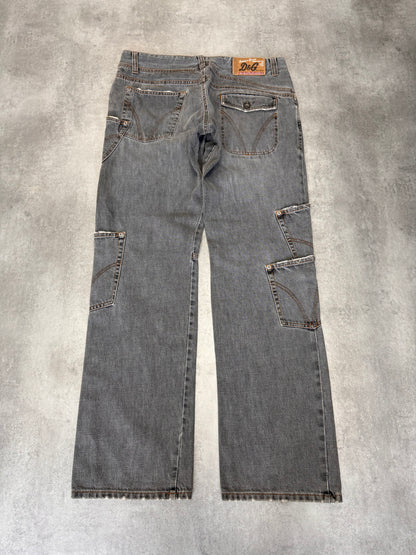 AW2003 Dolce & Gabbana Multi-Pocket Asymmetrical Carpenter Jeans (L)