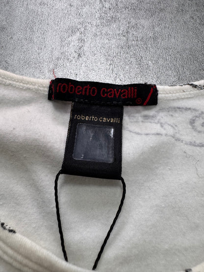 2000s Roberto Cavalli Asian Tatoos White Longsleeves (XS)