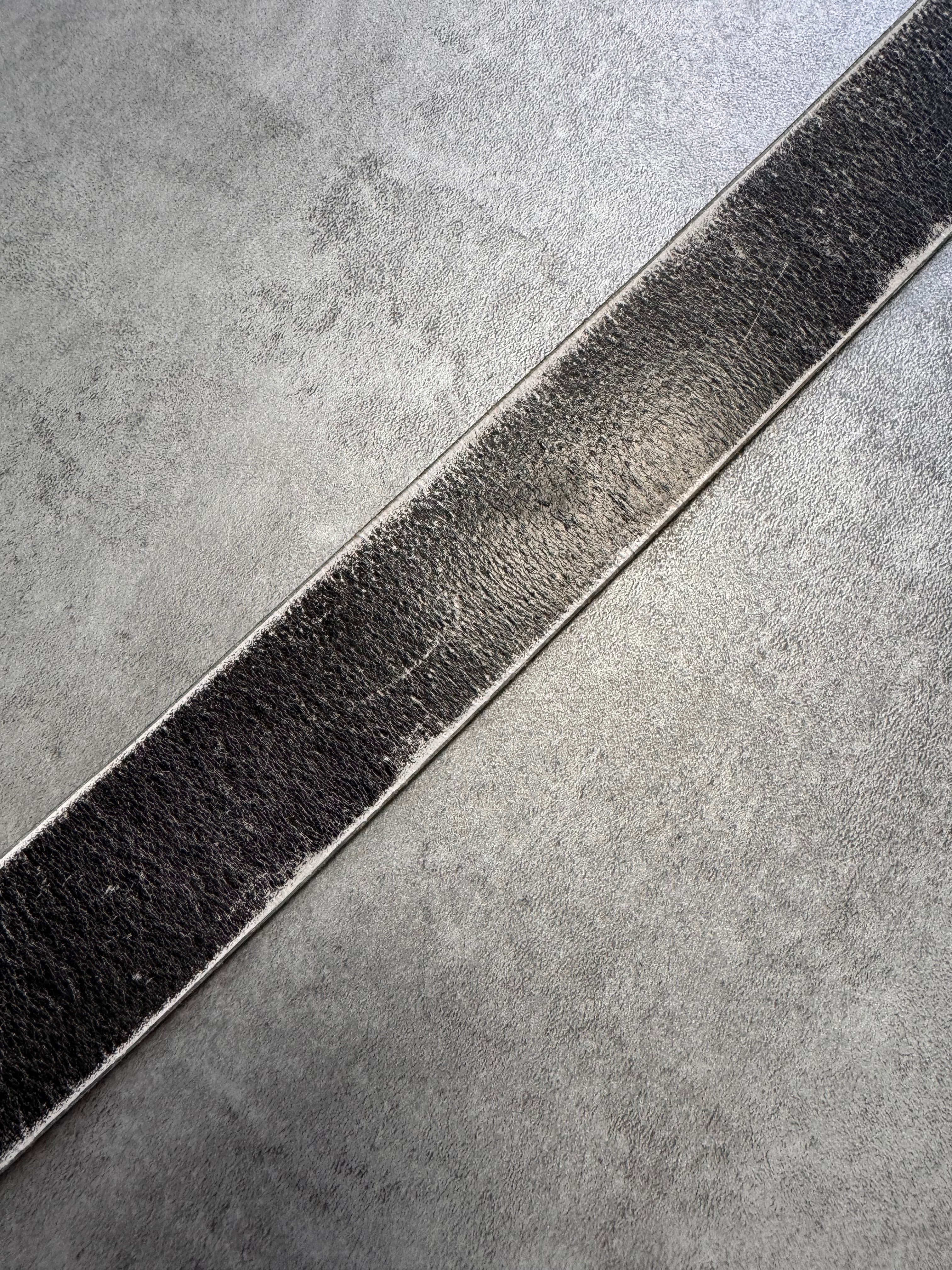 2000s Cavalli Silver Dragon Faded Leather Belt