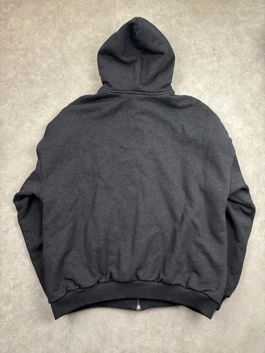 AW2024 Balenciaga Grey Extra Sleeve Oversized Zip-Up Hoodie ACOlgUKZ 6