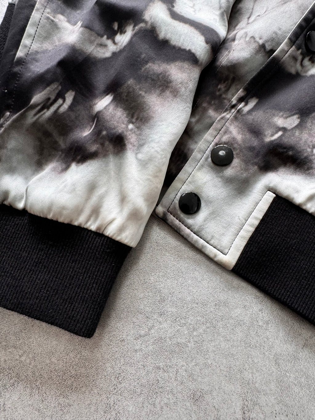 SS2017 Saint Laurent Grey and Black Tie-Dye Bomber Jacket