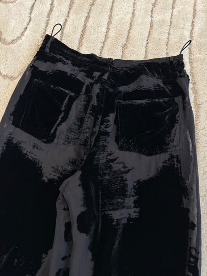 Jean Paul Gaultier Hybrid Mesh Velvet Pants