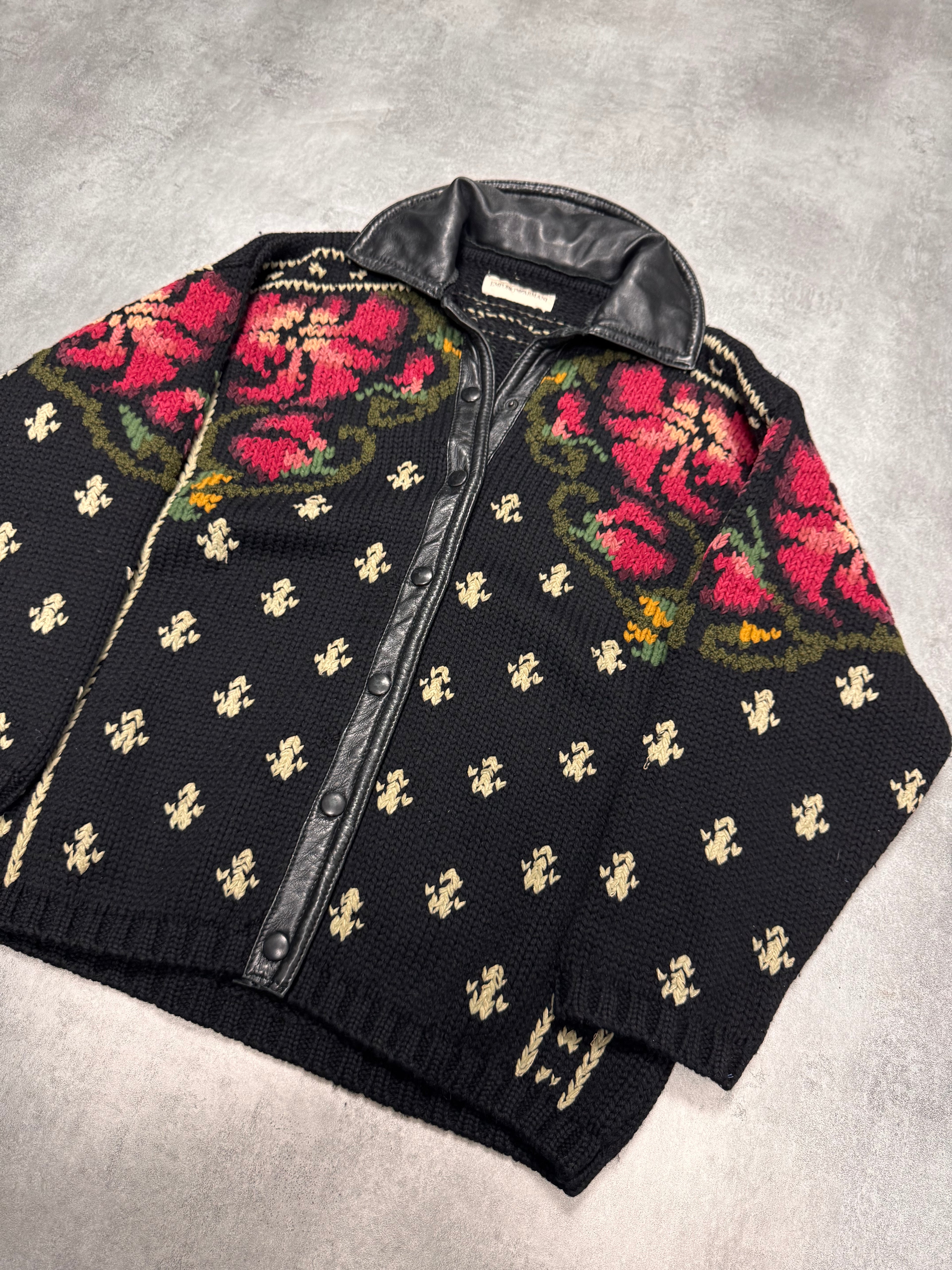 1990s Emporio Armani Wool Flowers Jacket