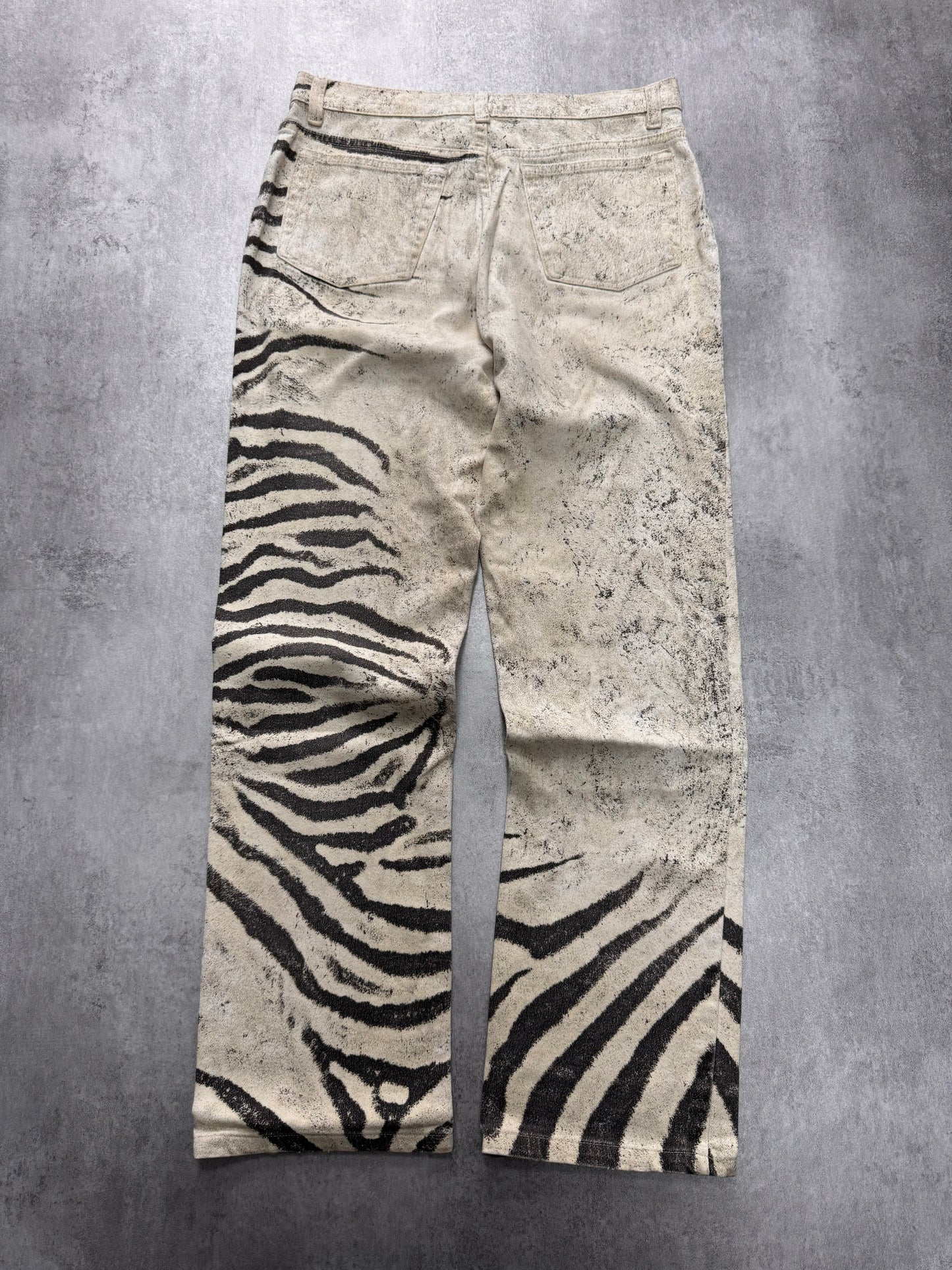 2000s Roberto Cavalli Zebra Marble Pants (S/M)