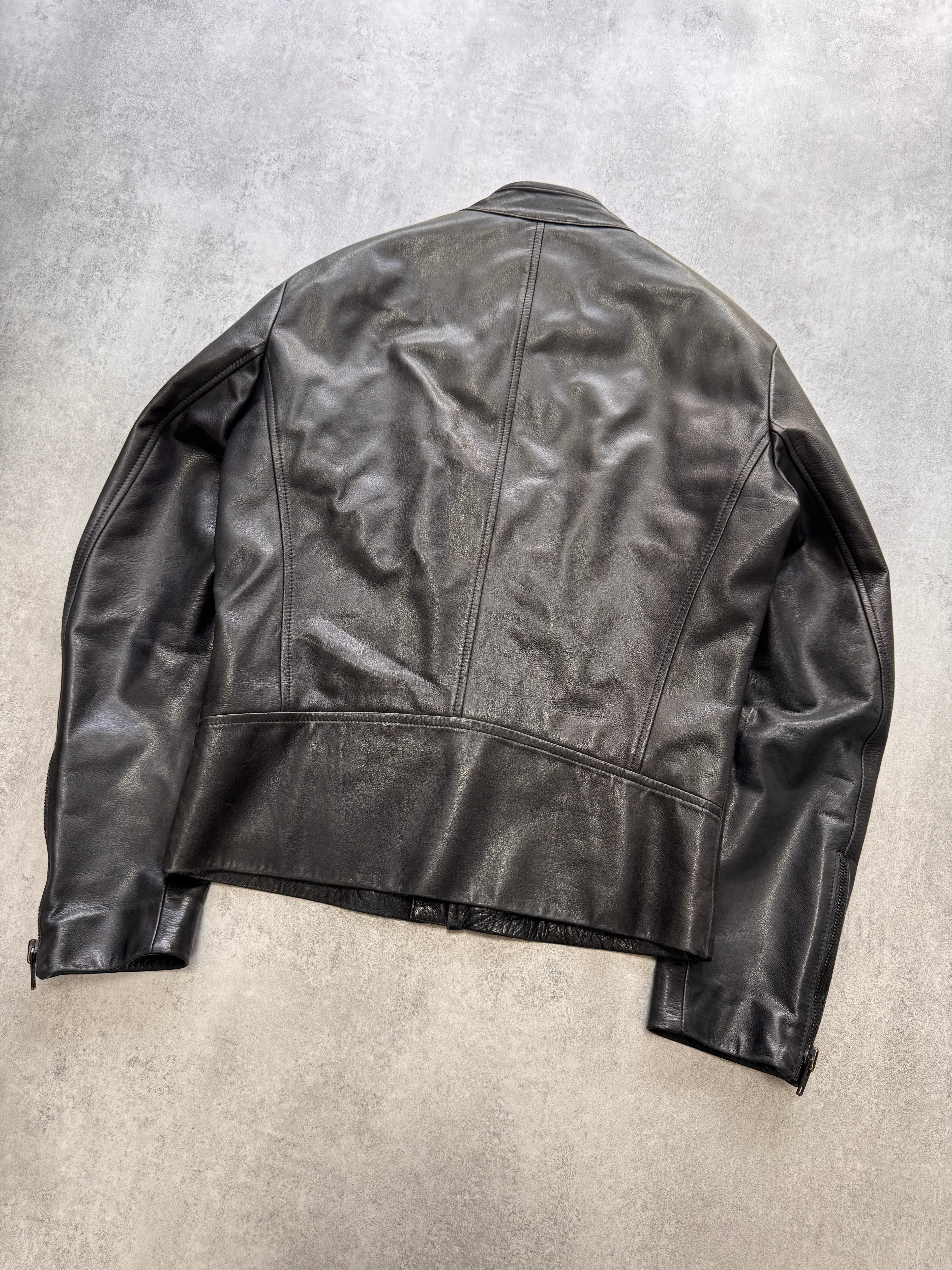 SS2010 Maison Margiela 5-Zip Black Leather Jacket