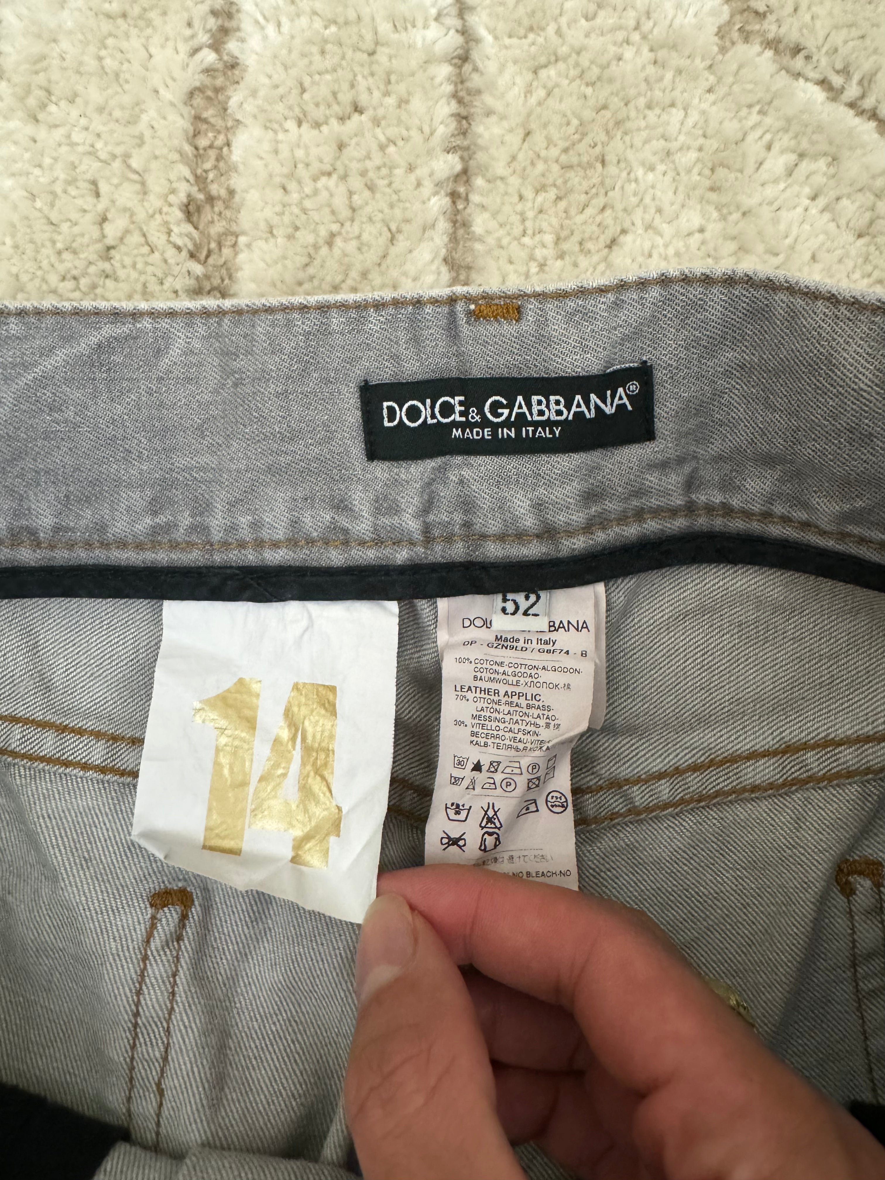 ドルチェ＆ガッバーナ ディストレスト グレー デニム ジーンズ (M/L)