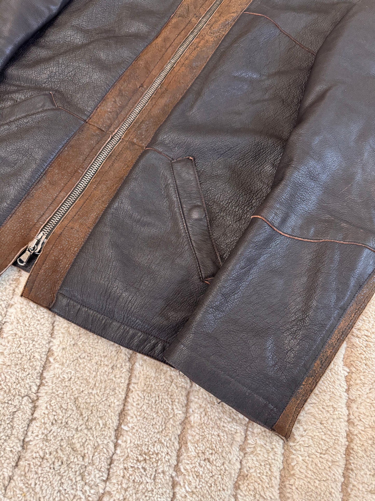 2000s Emporio Armani Tucker Leather Jacket (M)