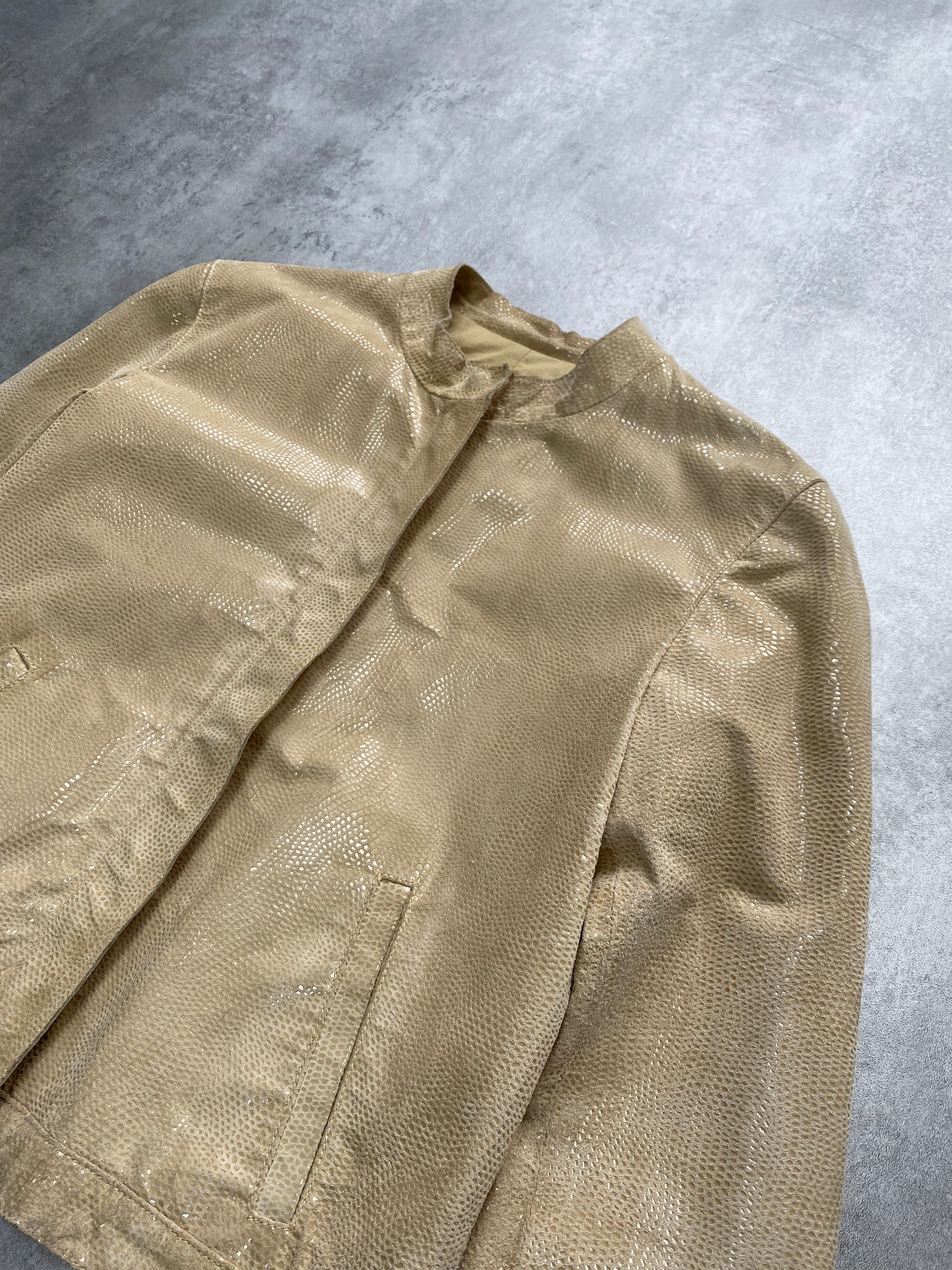 Armani 蛇皮效果沙色夹克 (XS)