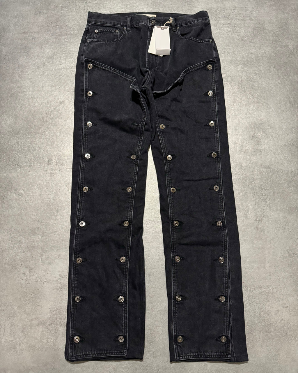 SS2025 Y/Project Snap Evergreen Black Denim Jeans (L) - 1