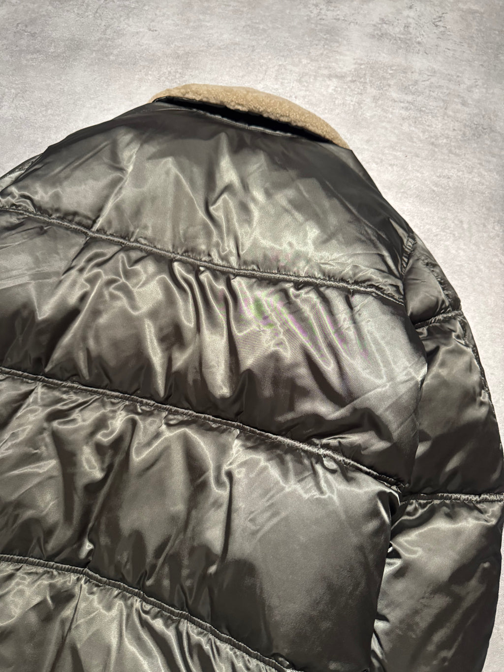 2000s Prada Warm Khaki Puffer Jacket