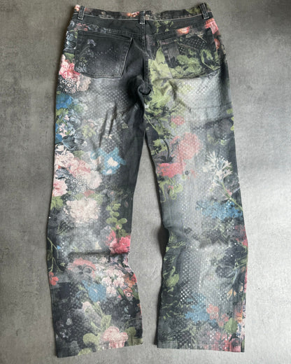 AW2004 Roberto Cavalli Floral Print Archive Pants (M) - 2