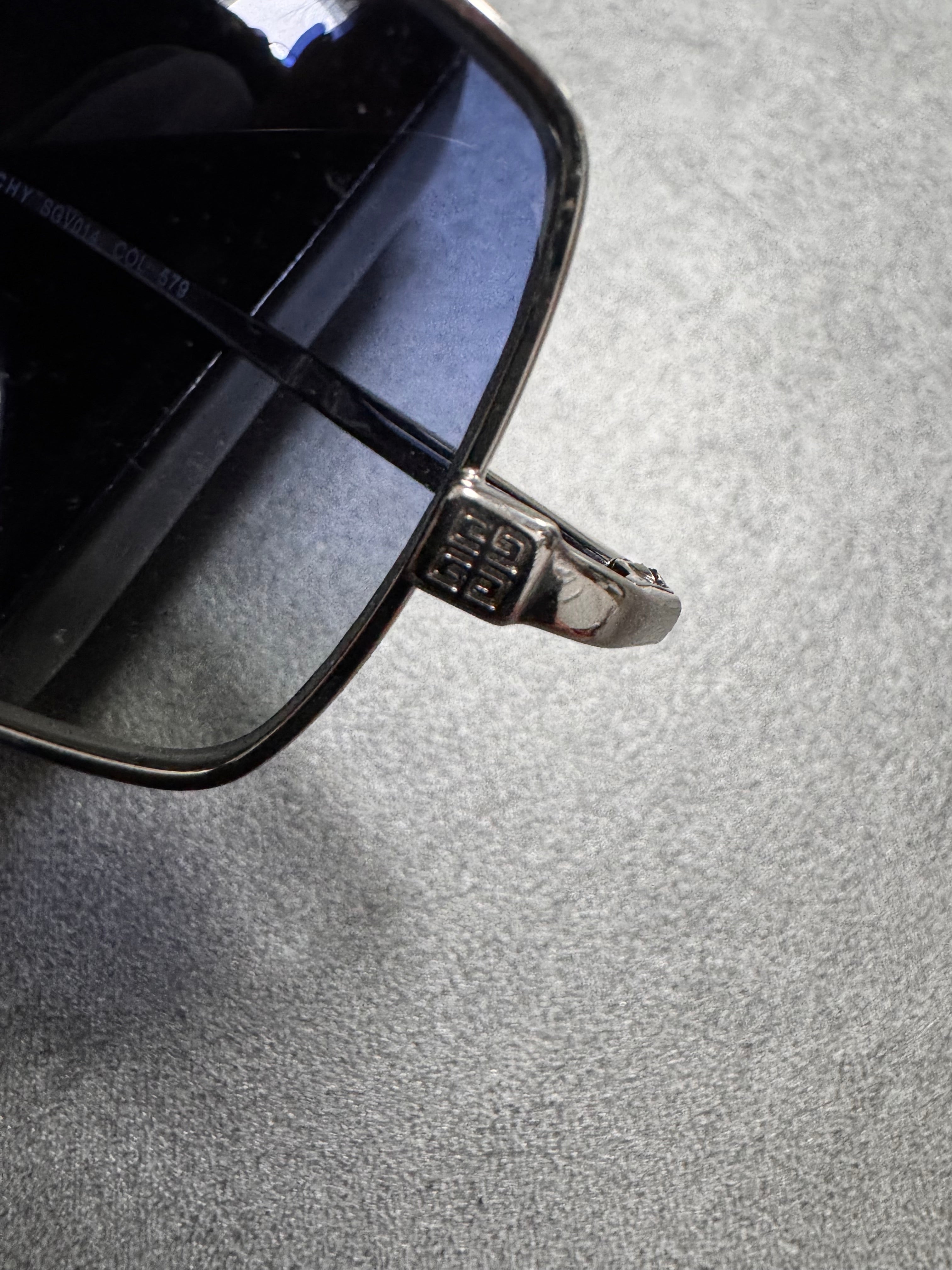 2000s Givenchy Soft Blue Rectangle Sunglasses