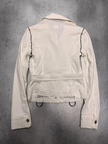 SS2004 Dolce & Gabbana Detachable Zip Cargo White Jacket (XS)