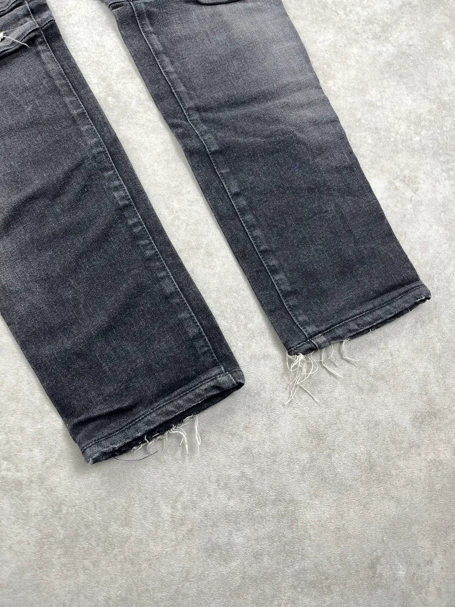 Balmain Biker Distressed Grey Denim Jeans AIVdgqwB 6