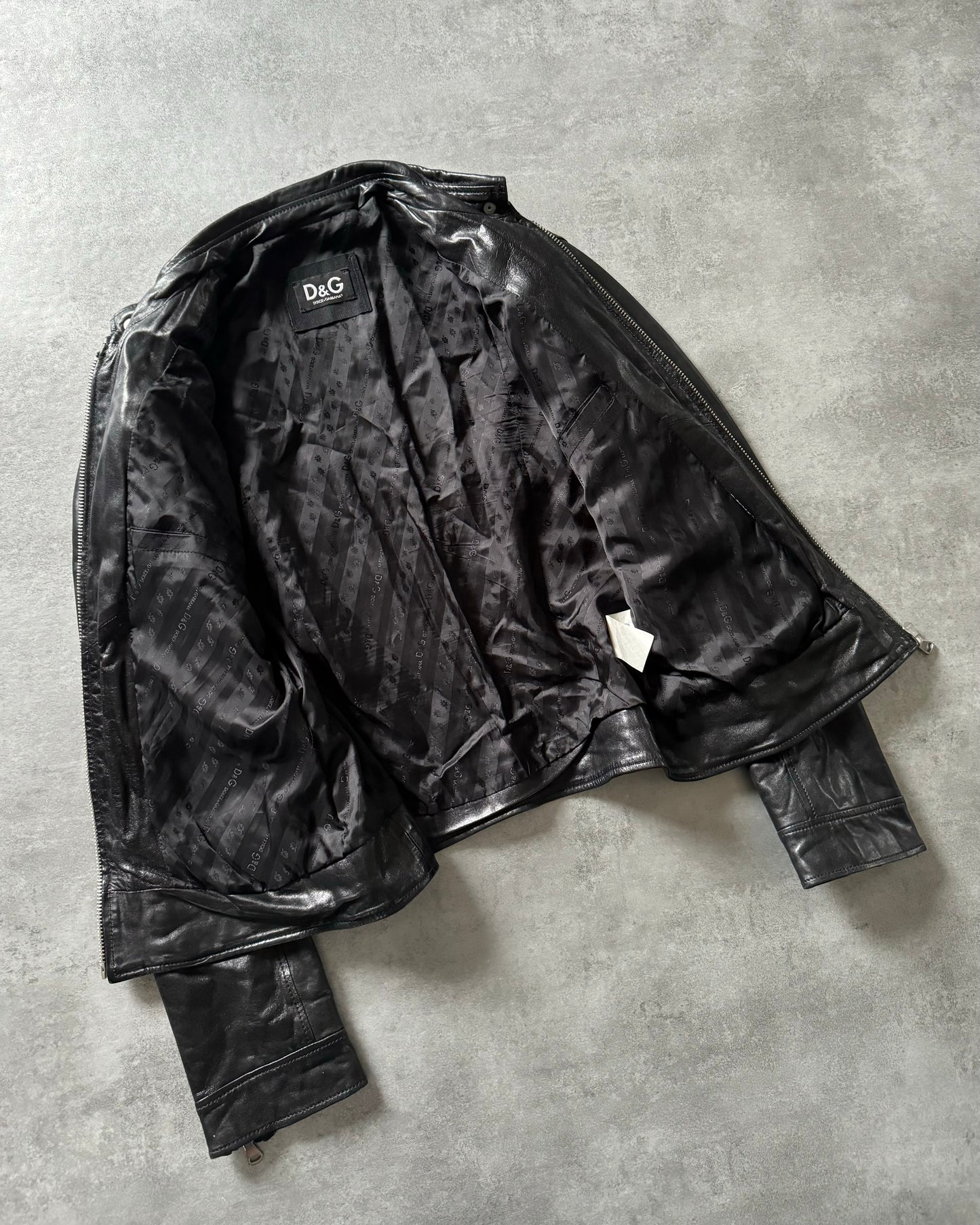 SS2008 Dolce & Gabbana 26 Zips Black Ultimate Leather Jacket (M) - 4