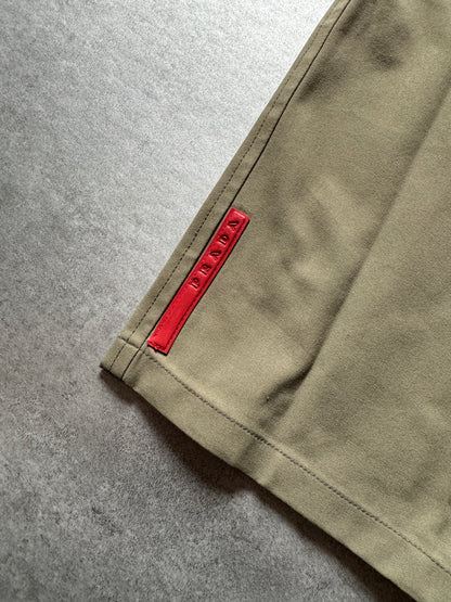 SS2003 Prada Linea Rossa Olive Nylon Cozy Pants (S) - 10