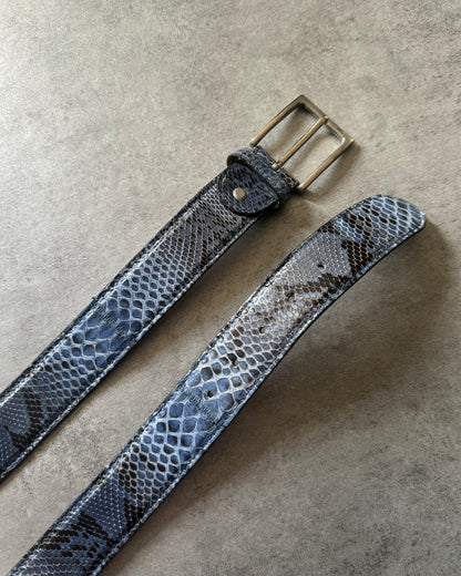 Artisanal Italian Python Leather Navy Belt (OS) - 1