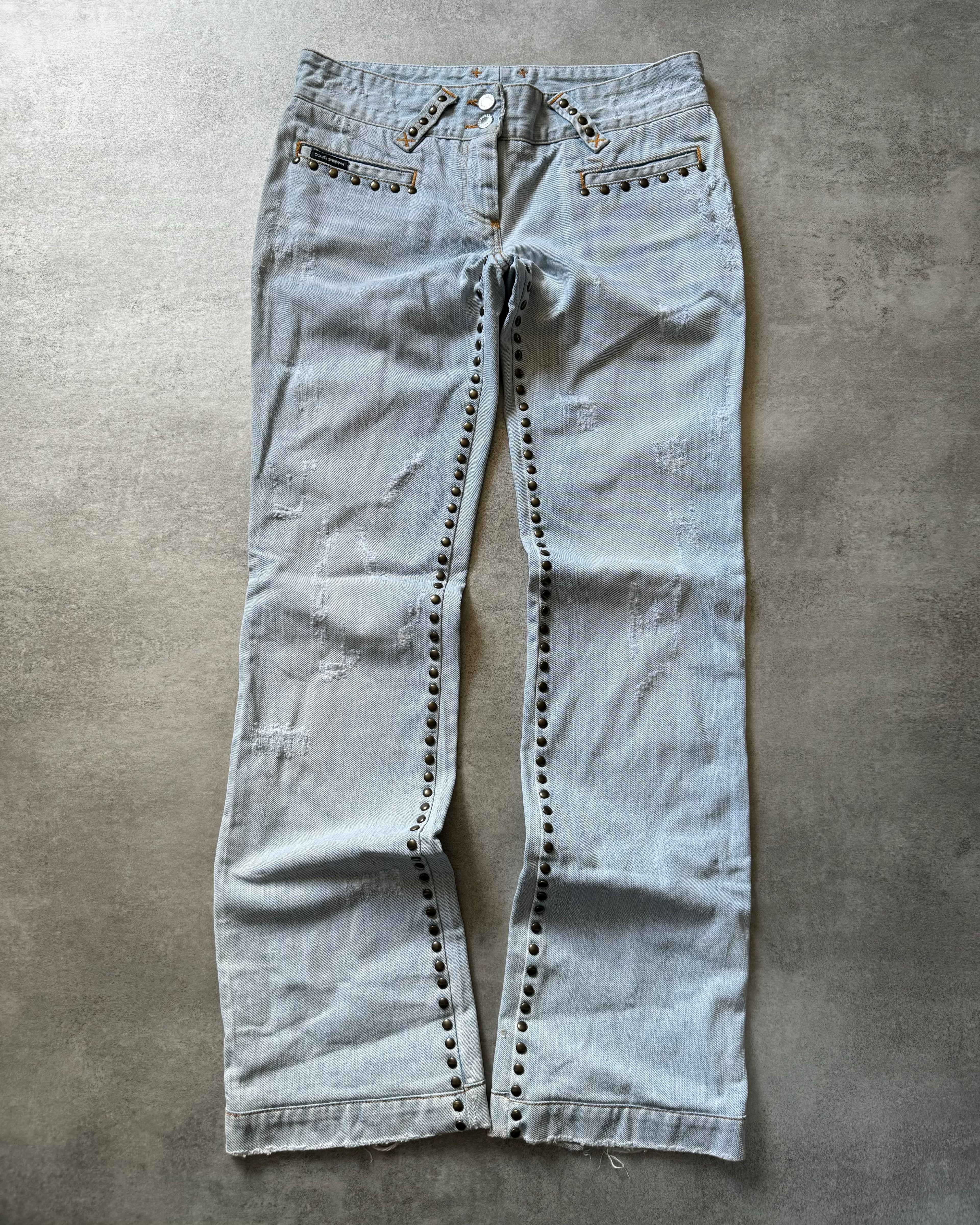 SS2006 Dolce & Gabbana Tiger Embroideries Jeans (S) - 5