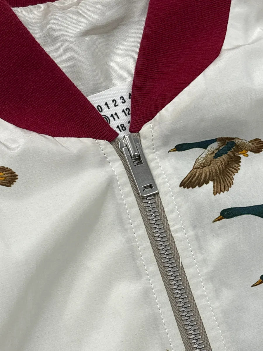 SS2017 Maison Margiela White Satin Hunting Fox Bomber Jacket AUVPbwGR 12