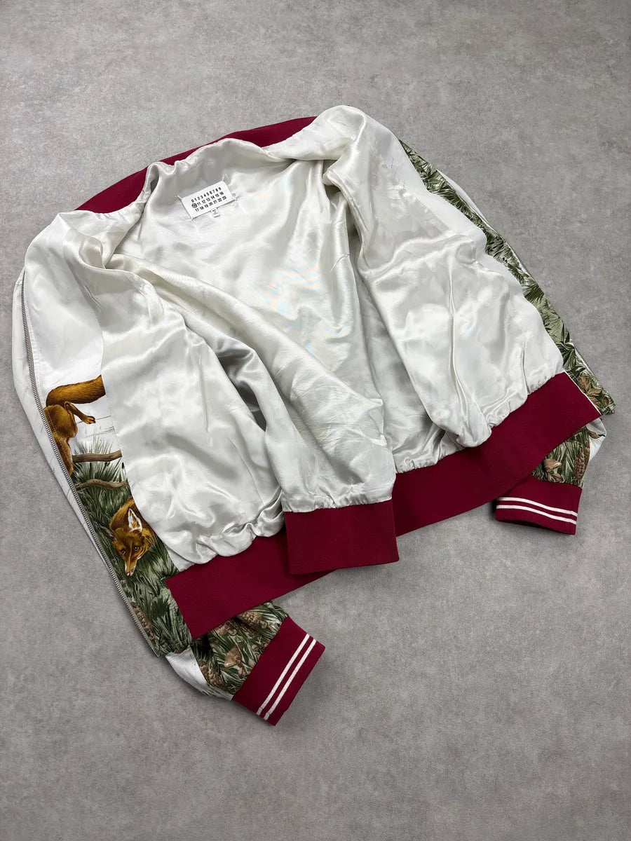SS2017 Maison Margiela White Satin Hunting Fox Bomber Jacket AUVPbwGR 6