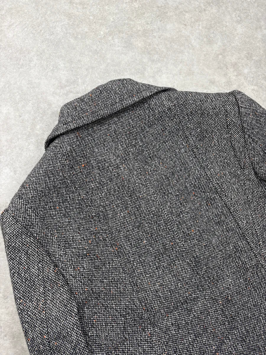 2000s Dolce & Gabbana Grey Tweed Classy Cropped Wool Blazer AUxQKuVQ 8