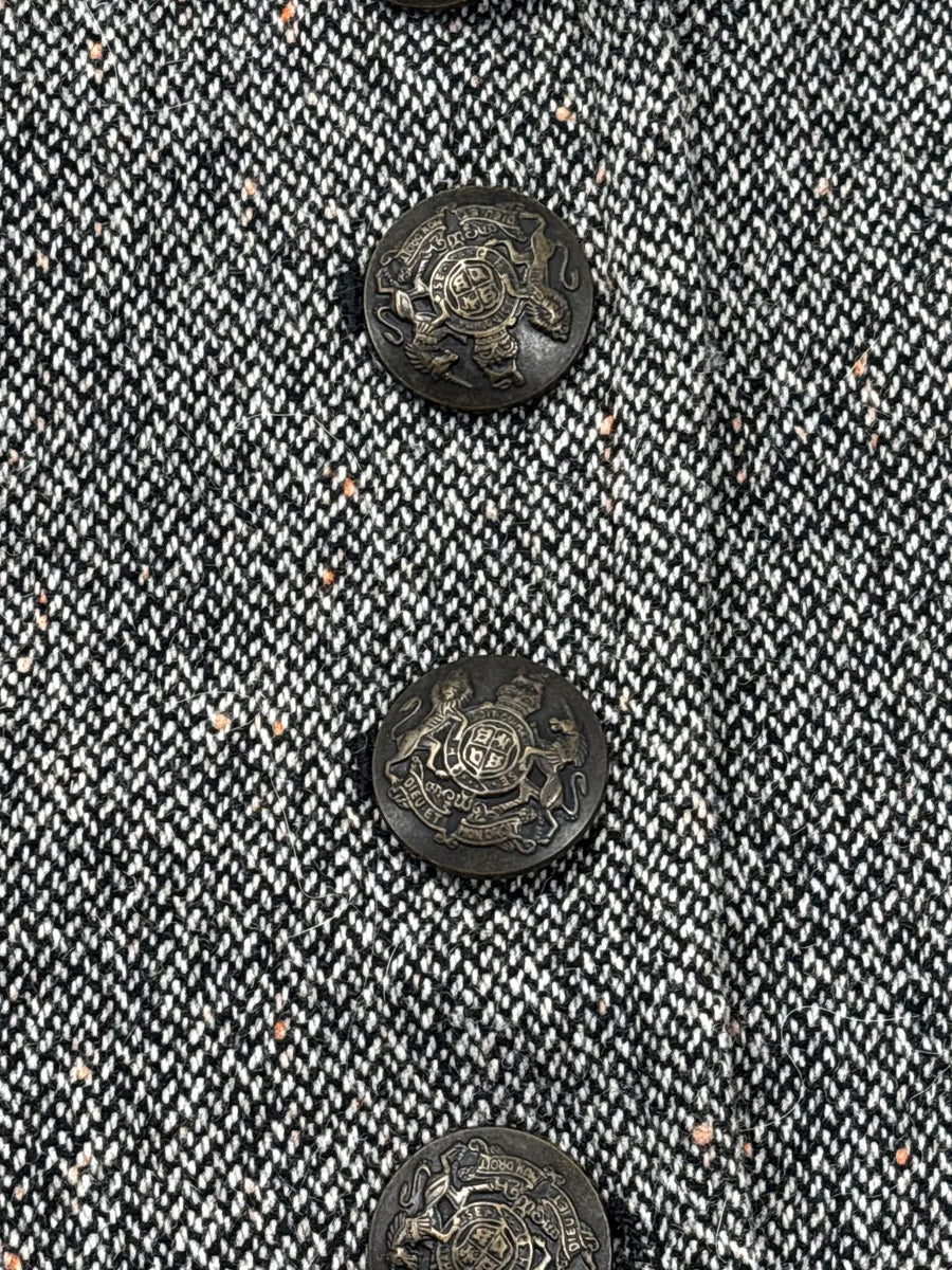 2000s Dolce & Gabbana Grey Tweed Classy Cropped Wool Blazer AUxQKuVQ 9
