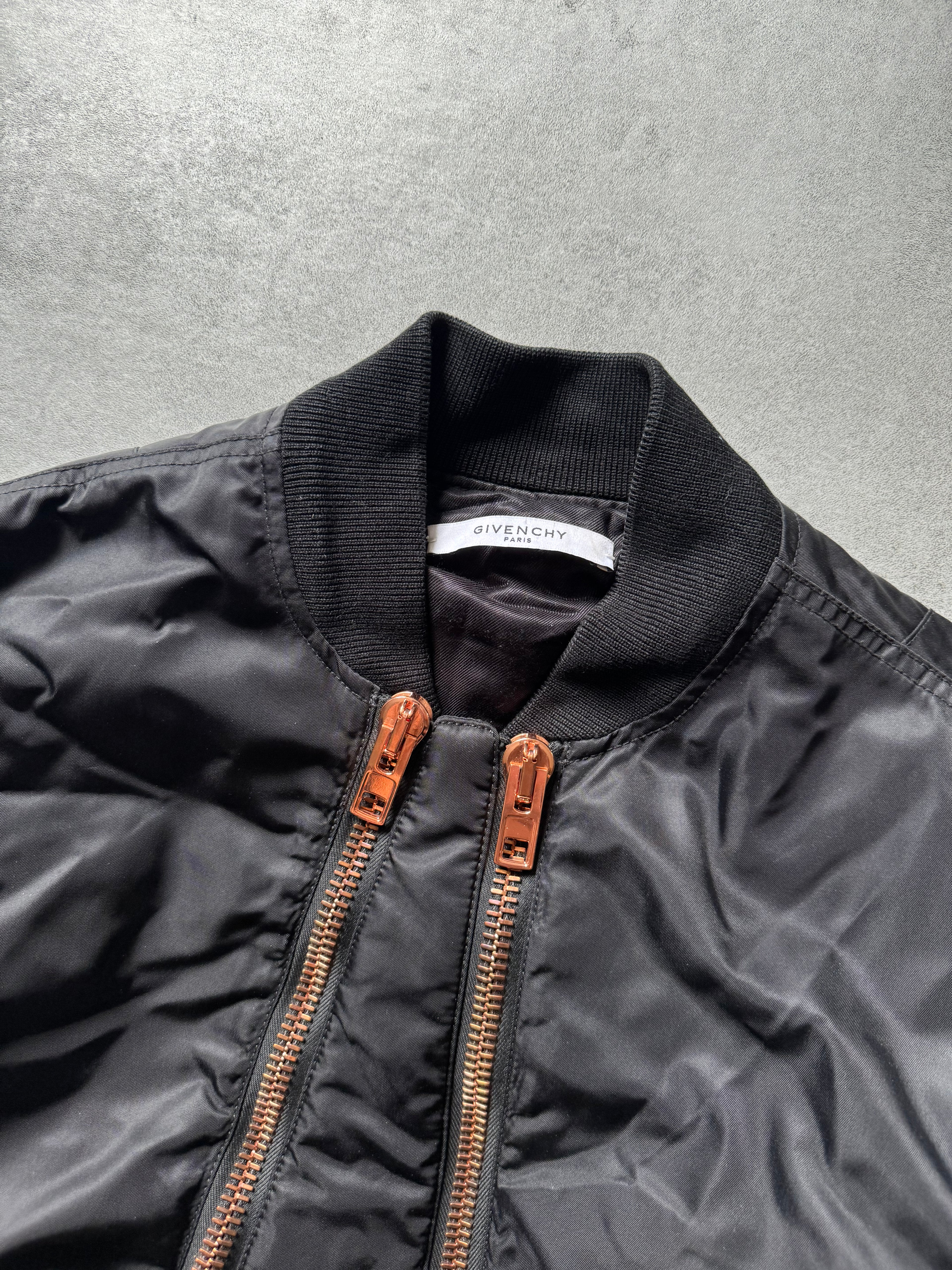 AW2016 Givenchy Podium Black Asymmetrical Zips Bomber Jacket (M) - 9