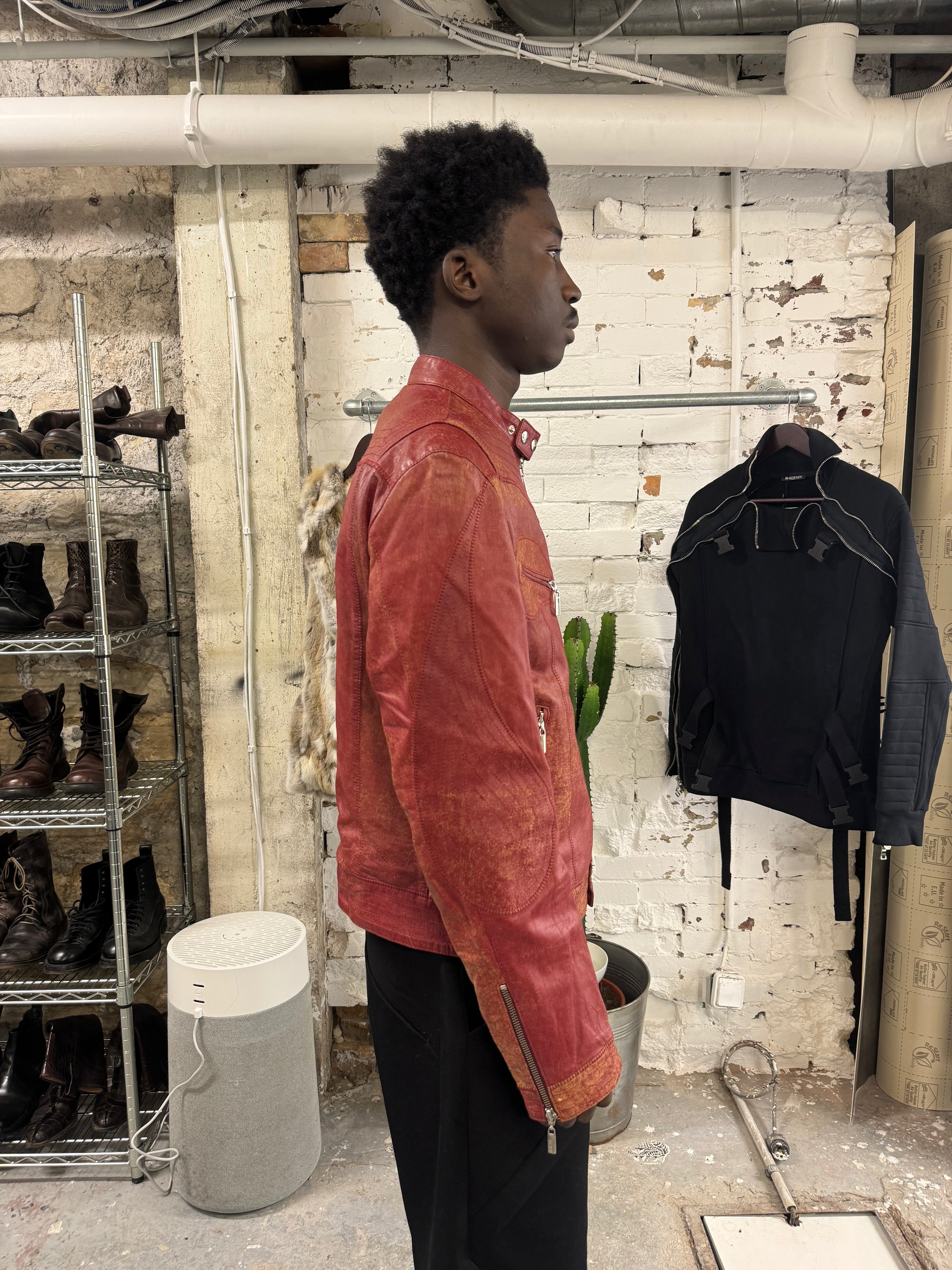 SS2004 Cavalli Sexy Biker Conceptual Leather Jacket  (L) - 5