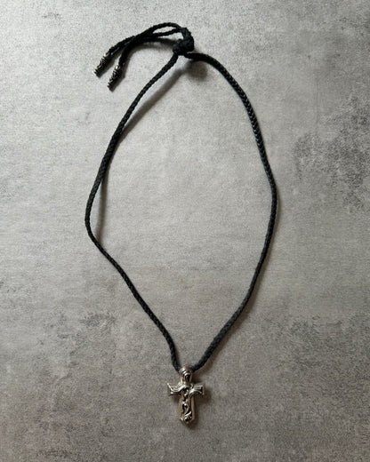 Chrome Hearts Cross Infinite Pendant + Leather Necklace (OS) - 1