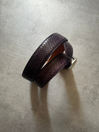 Artisanal Italian Python Leather Purple Belt (OS) - 6