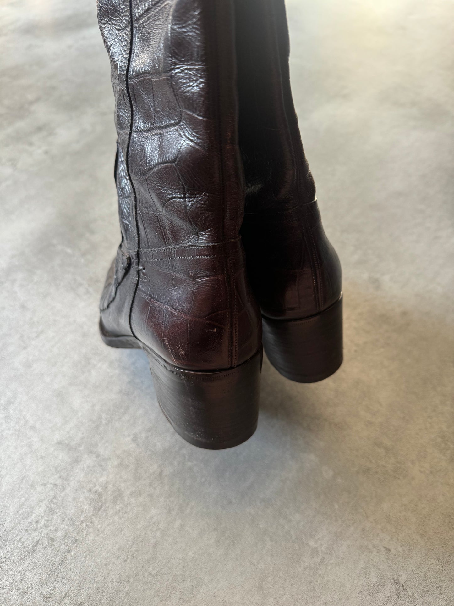 FW2012 Gucci Crocodile Aligator Leather Boots (40,5) - 4
