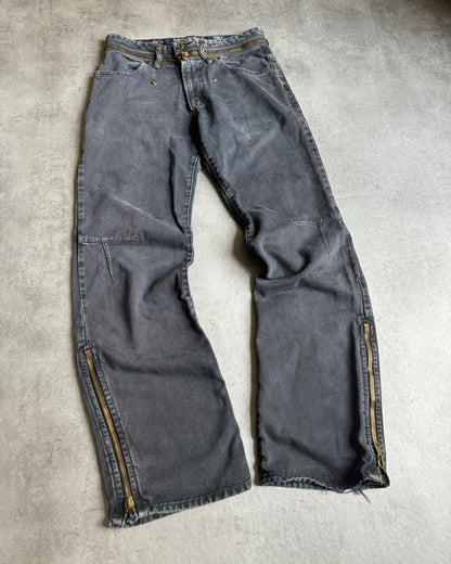 AW2003 Dolce & Gabbana Grey Bootcut Zipped Pants (M) - 7