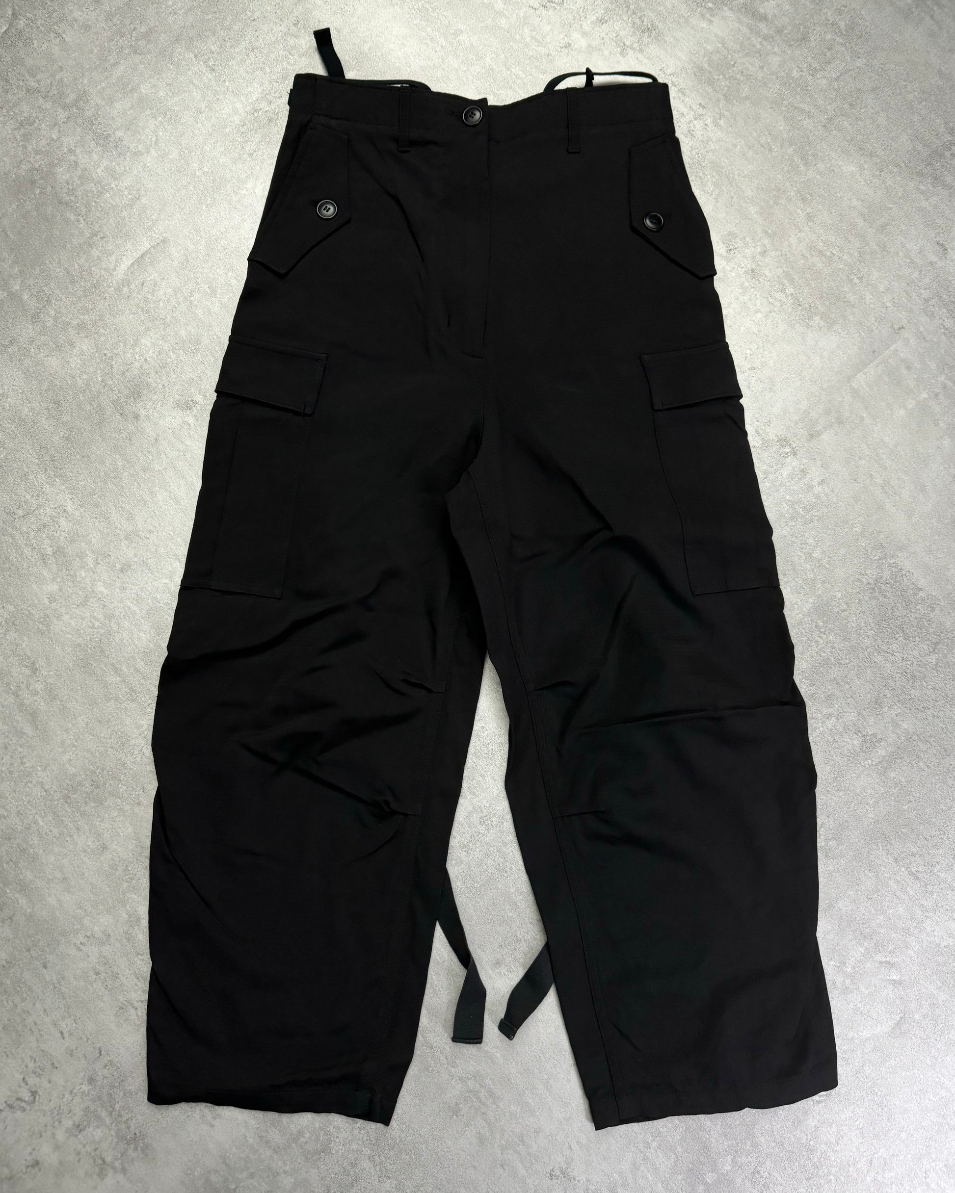 SS2019 Givenchy Sample Black Loose Bondage Cargo Tactical Pants (S) - 2