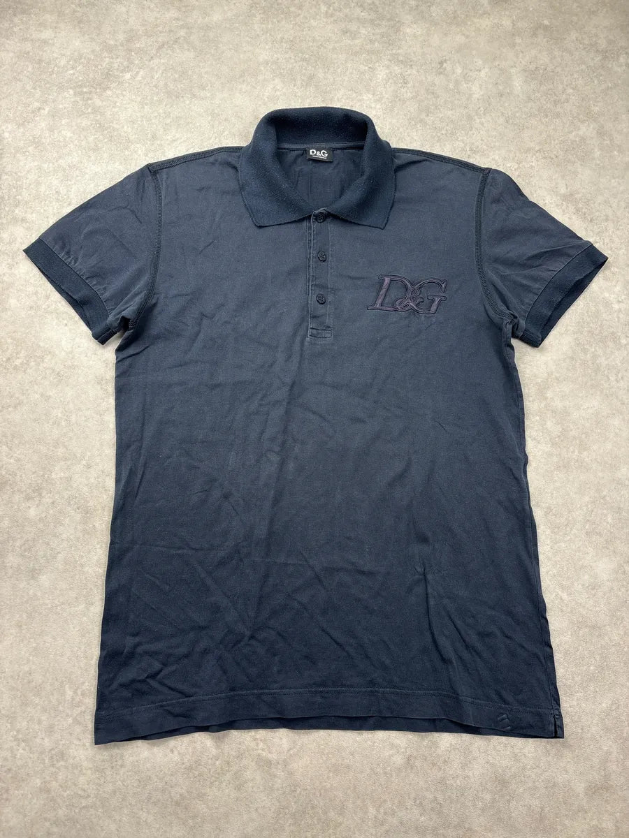SS2007 Dolce & Gabbana Navy Logo Embroidered Polo AqcvkMvO 0